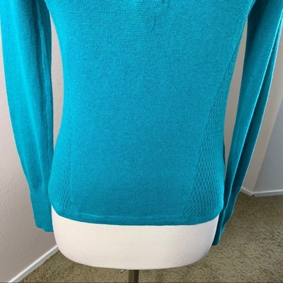 Eddie Bauer NWT Half Zip Knit Pullover Teal - Picture 7 of 12